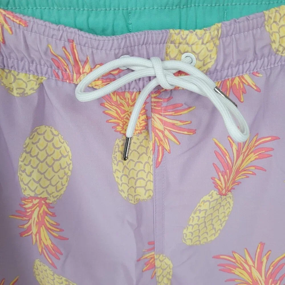 Bonobos Purple Pineapple Mesh Lined Board Shorts Swim Trunks Size Medium M